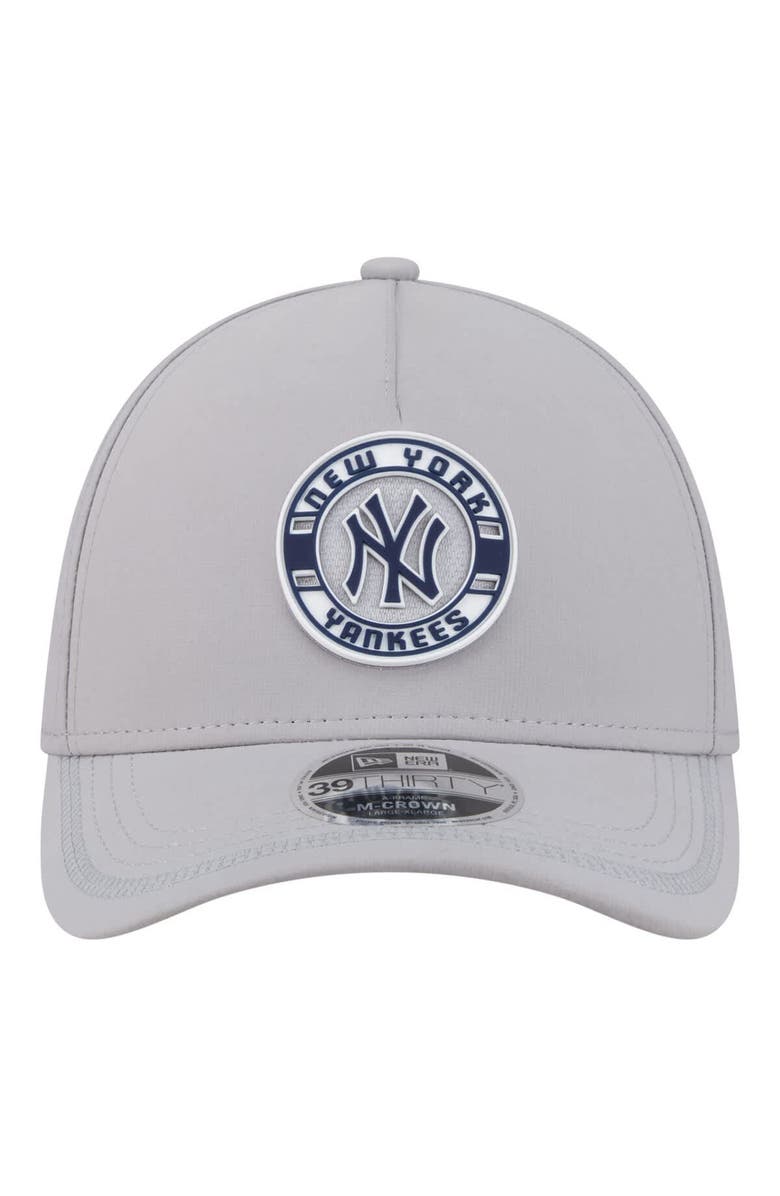 New Era Men's New Era Gray New York Yankees Patch 39THIRTY A-Frame M-Crown Perforated Flex Hat, Alternate, color, Gray