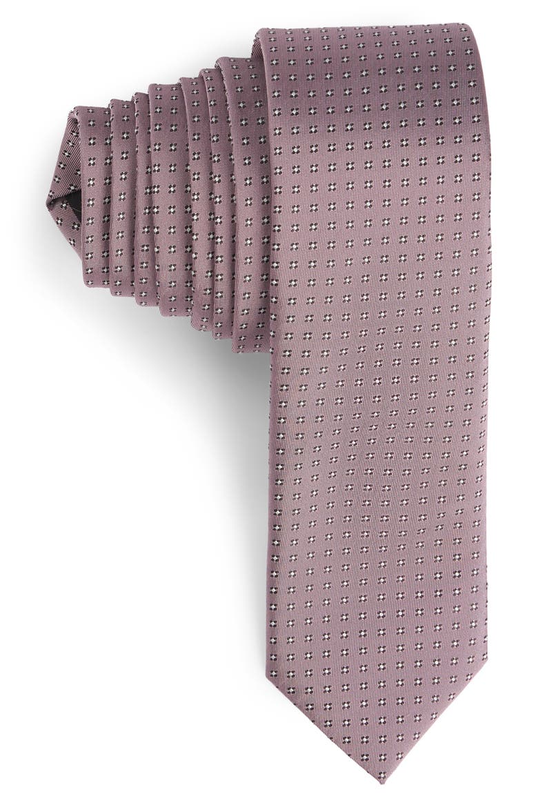 Neat Silk Blend Tie, Main, color, LIGHT PINK