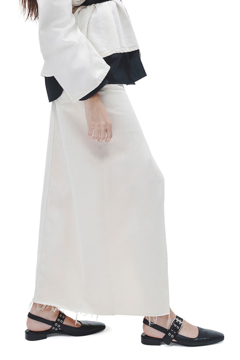 Avery Denim Maxi Skirt, Alternate, color, ECRU