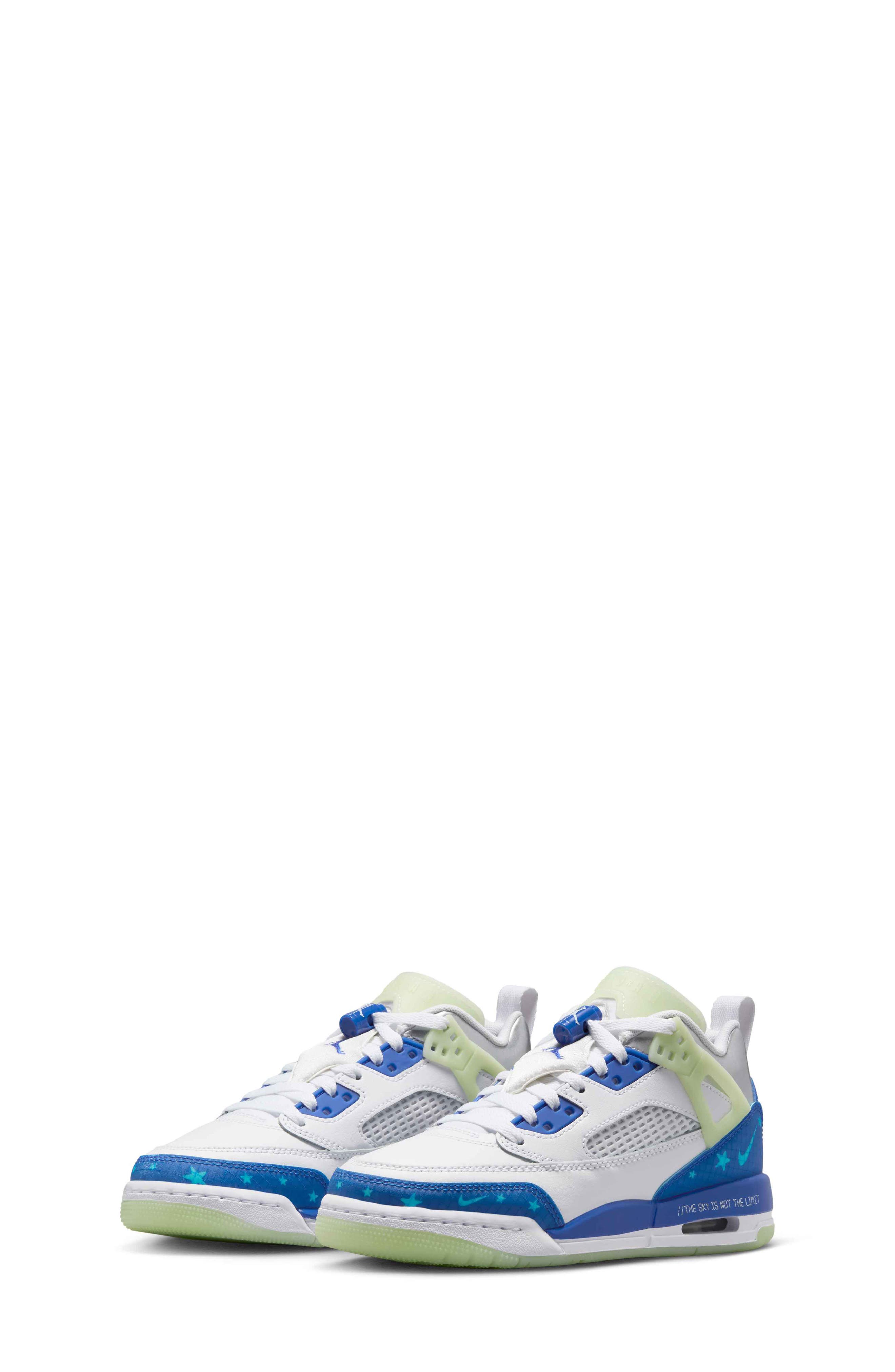 Nike Kids
 Jordan Spizike Low Sneaker, Main, color, White/ Volt/ Silver/ Royal
