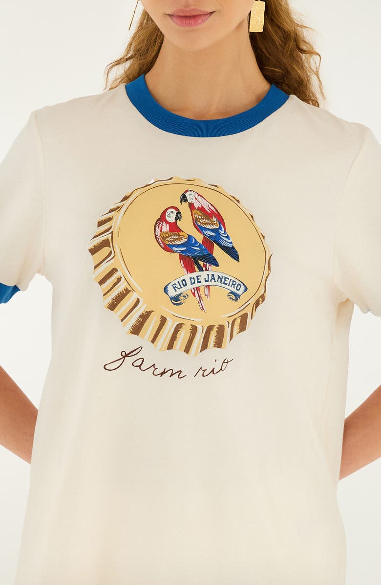 FARM Rio Beer Cap Logo Graphic Cotton Baby Tee, Alternate, color, Off-White