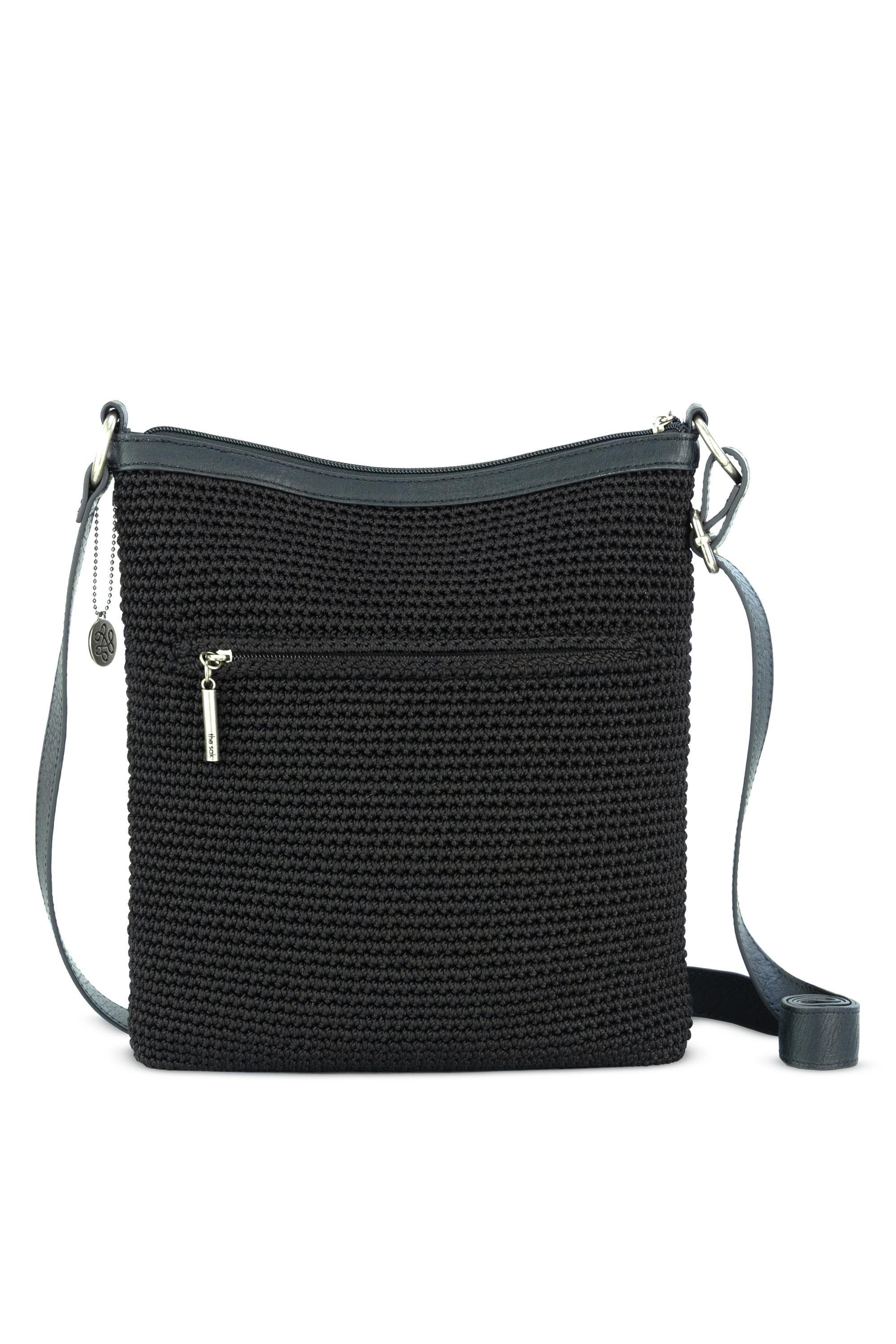 Lucia Crossbody Hand Crochet Bag, Alternate, color, Black