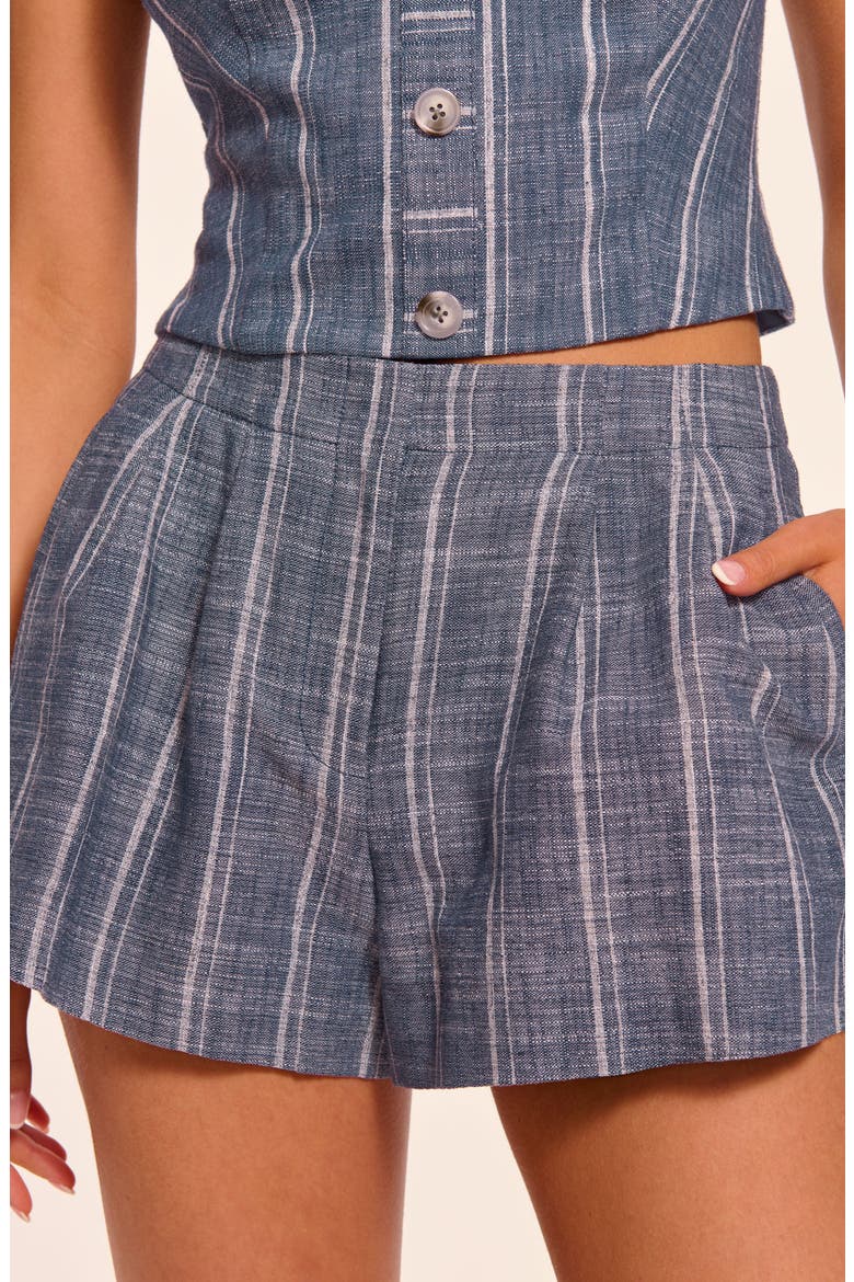 Bernadette Stripe Cotton Blend Shorts, Alternate, color, INDIGO STRIPE
