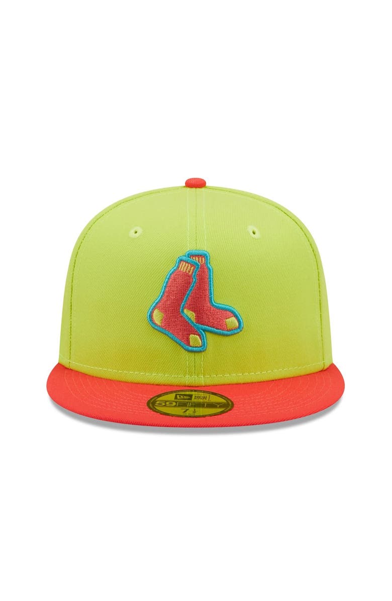 New Era Men's New Era Green/Red Boston Red Sox Cyber Highlighter 59FIFTY Fitted Hat, Alternate, color, 