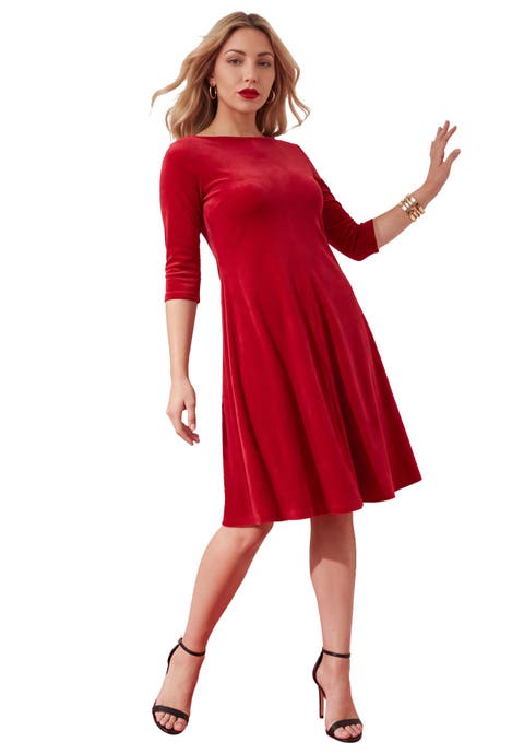 Velour Swing Drape Dress