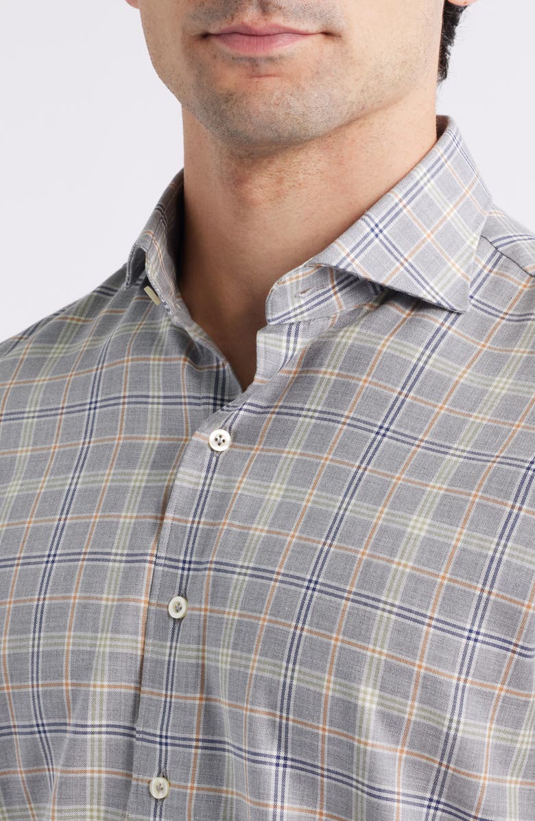 johnnie-O Linnley Check Cotton Button-Up Shirt, Alternate, color, Light Gray