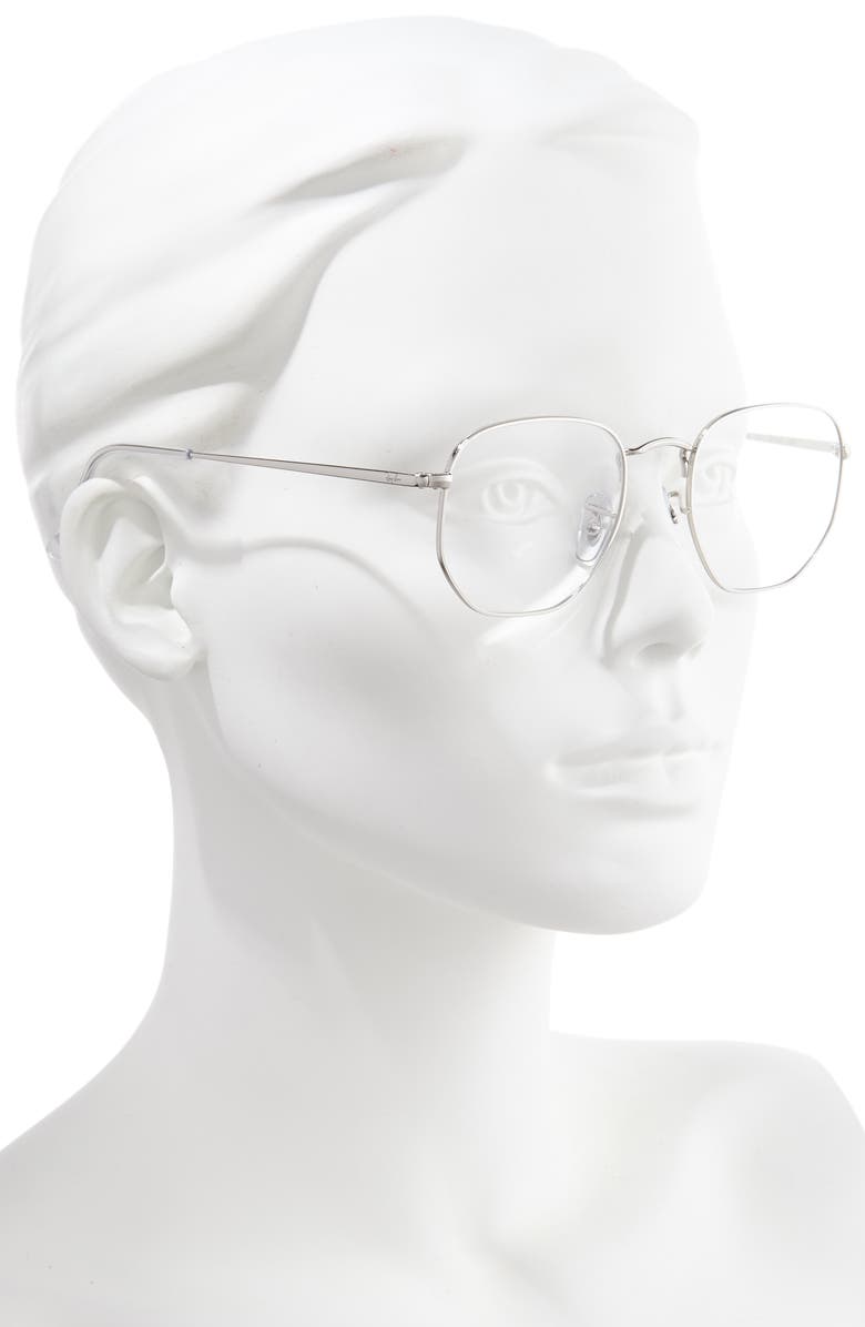 Ray-Ban 51mm Round Optical Glasses, Alternate, color, Silver
