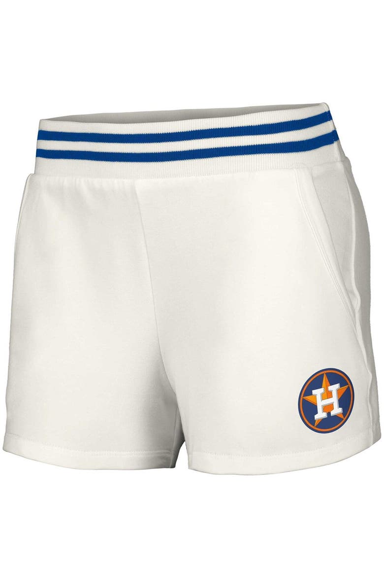 Women's Lusso  White Houston Astros Maeg Tri-Blend Pocket Shorts, Alternate, color, White