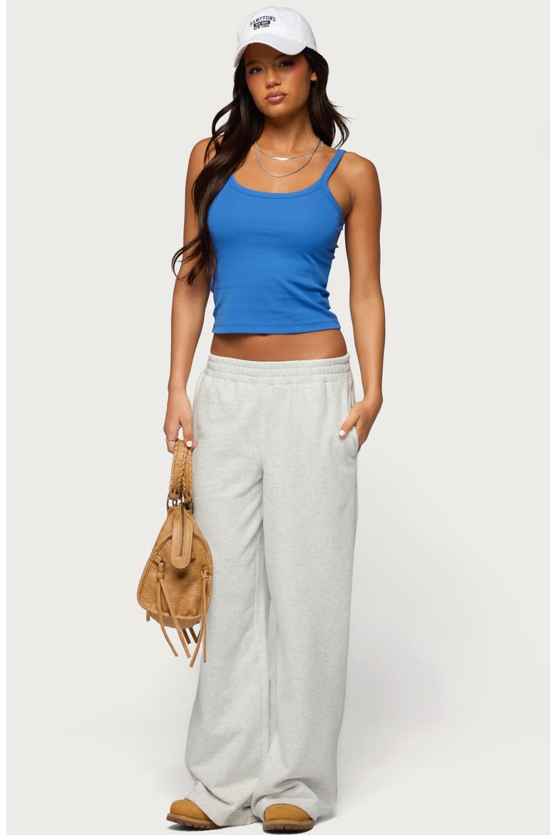 Basic Babe Stretch Cotton Crop Camisole, Alternate, color, BLUE