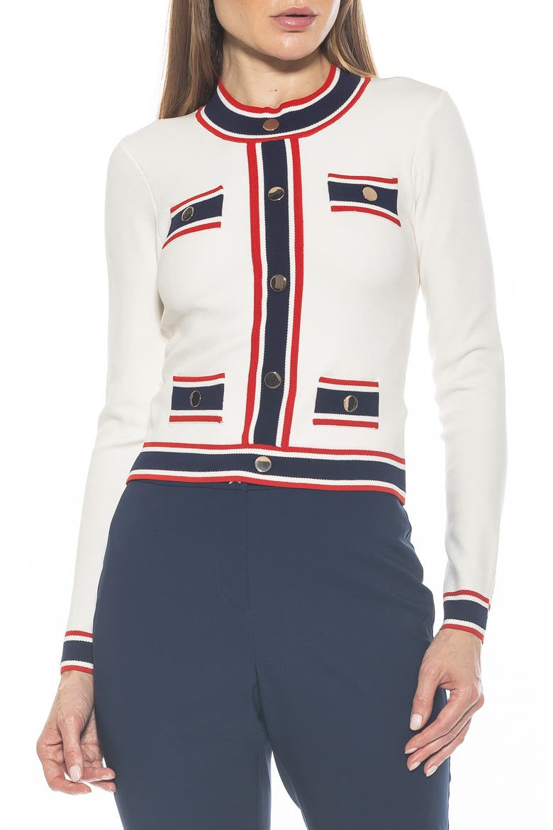 Kiley Stripe Crop Sweater, Main, color, IVORY MULTI