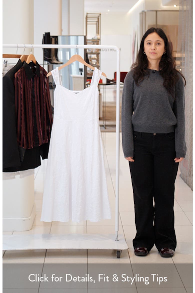Sleeveless Embroidered Eyelet Cotton Midi Dress video
