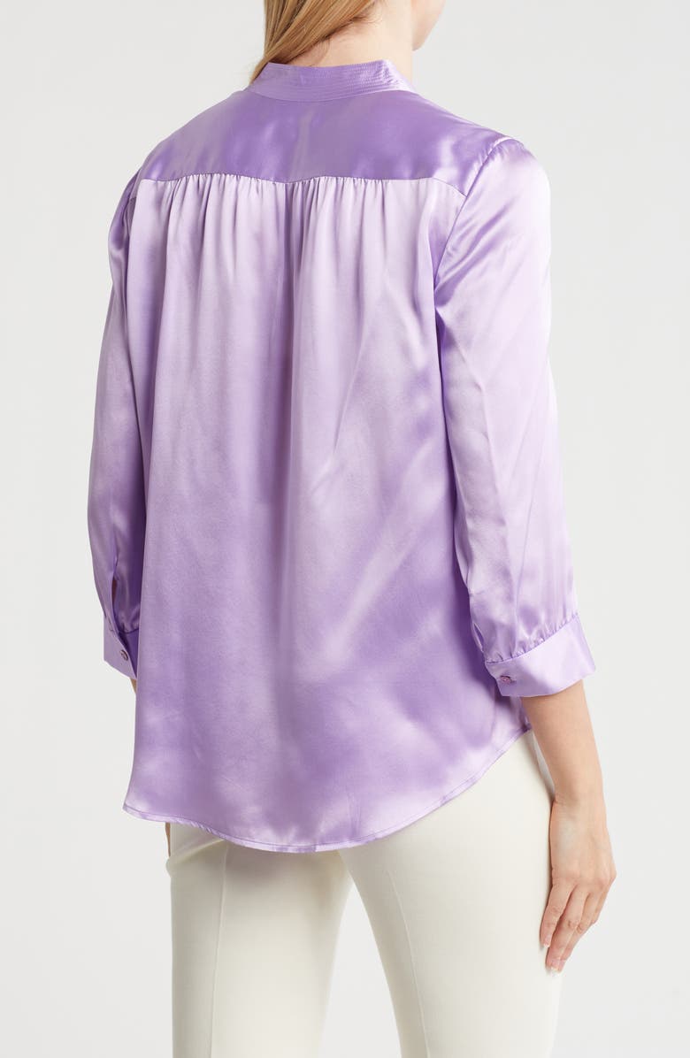 L'AGENCE Brisbane Three-Quarter Sleeve Silk Button-Up Shirt, Alternate, color,