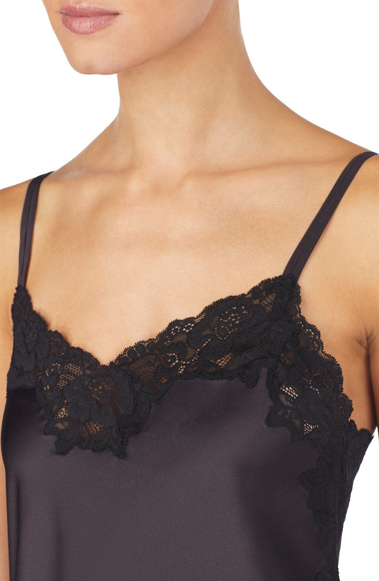 Lauren Ralph Lauren Lace Trim Satin Chemise, Alternate, color, 