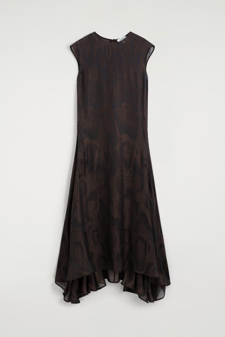 Animal-jacquard Midi Dress, Alternate, color, BROWN / ANIMAL PRINT