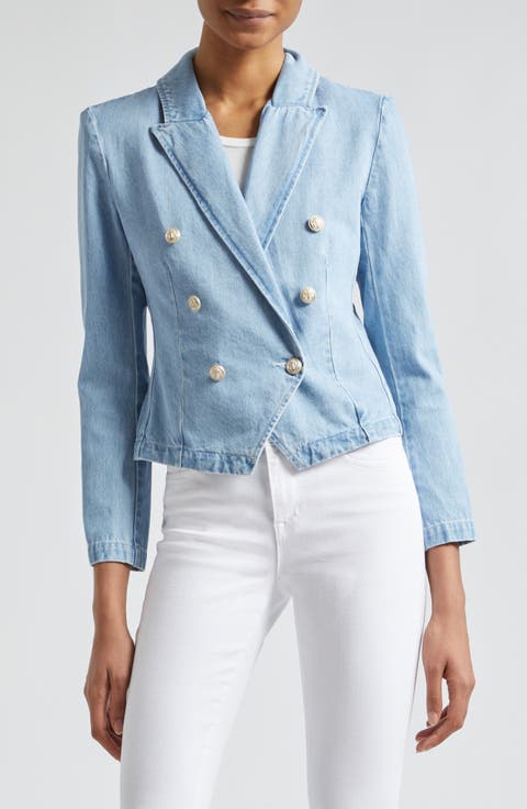Robbie Double Breasted Denim Blazer