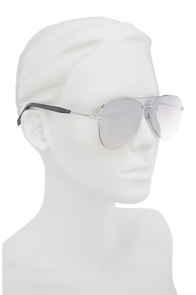 56mm Gradient Aviator Sunglasses, Alternate, color, SILVER