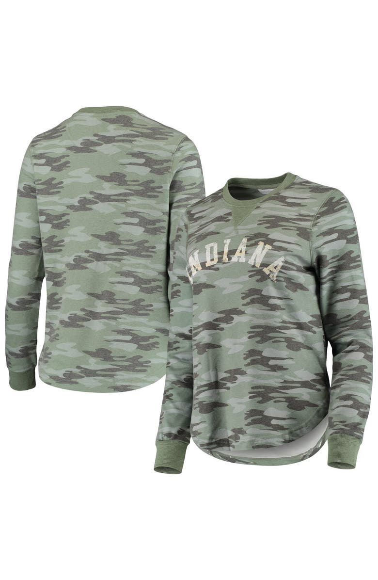 CAMP DAVID Women's Camo Indiana Hoosiers Comfy Pullover Sweatshirt, Main, color, Camo