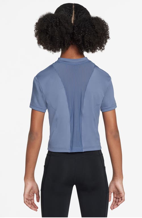 Nike Women's Pro Girls' Dri-fit Short-sleeve Top In Blue