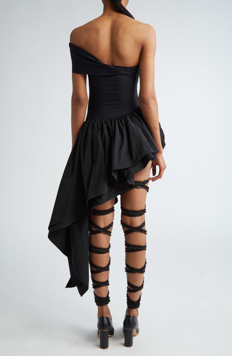 Vaquera Afterparty Rosette Strapless Asymmetric Dress, Alternate, color, 