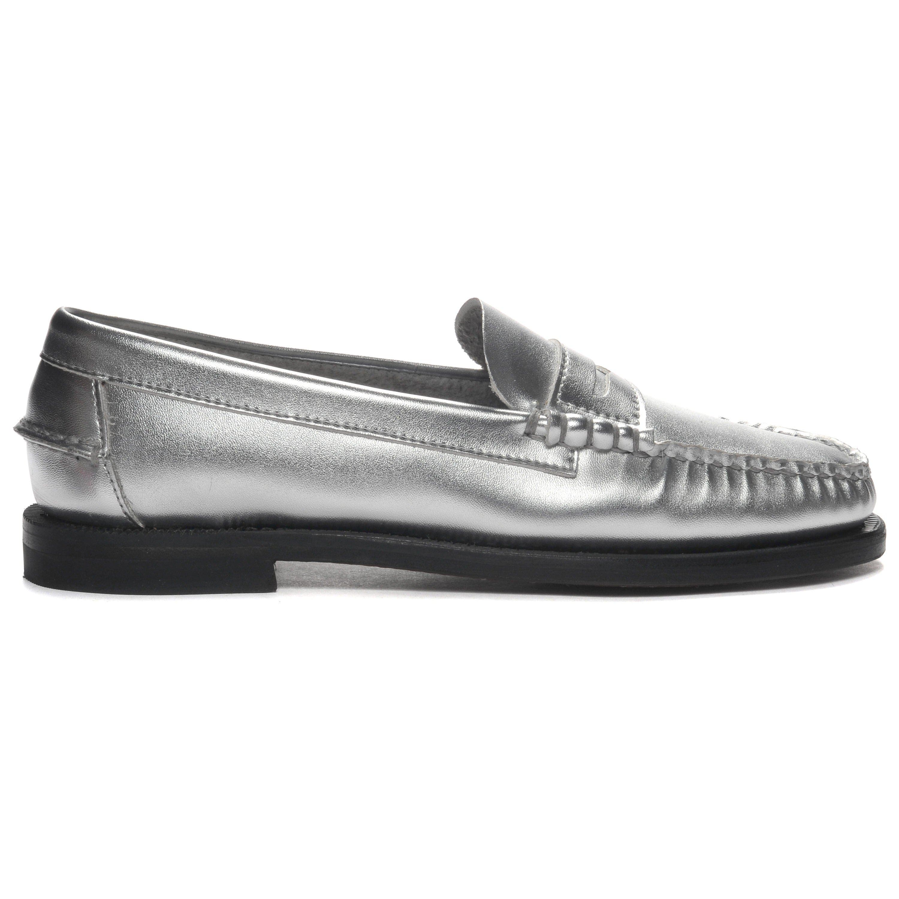 Sebago Dan Metallic Penny Loafer, Main, color, Silver