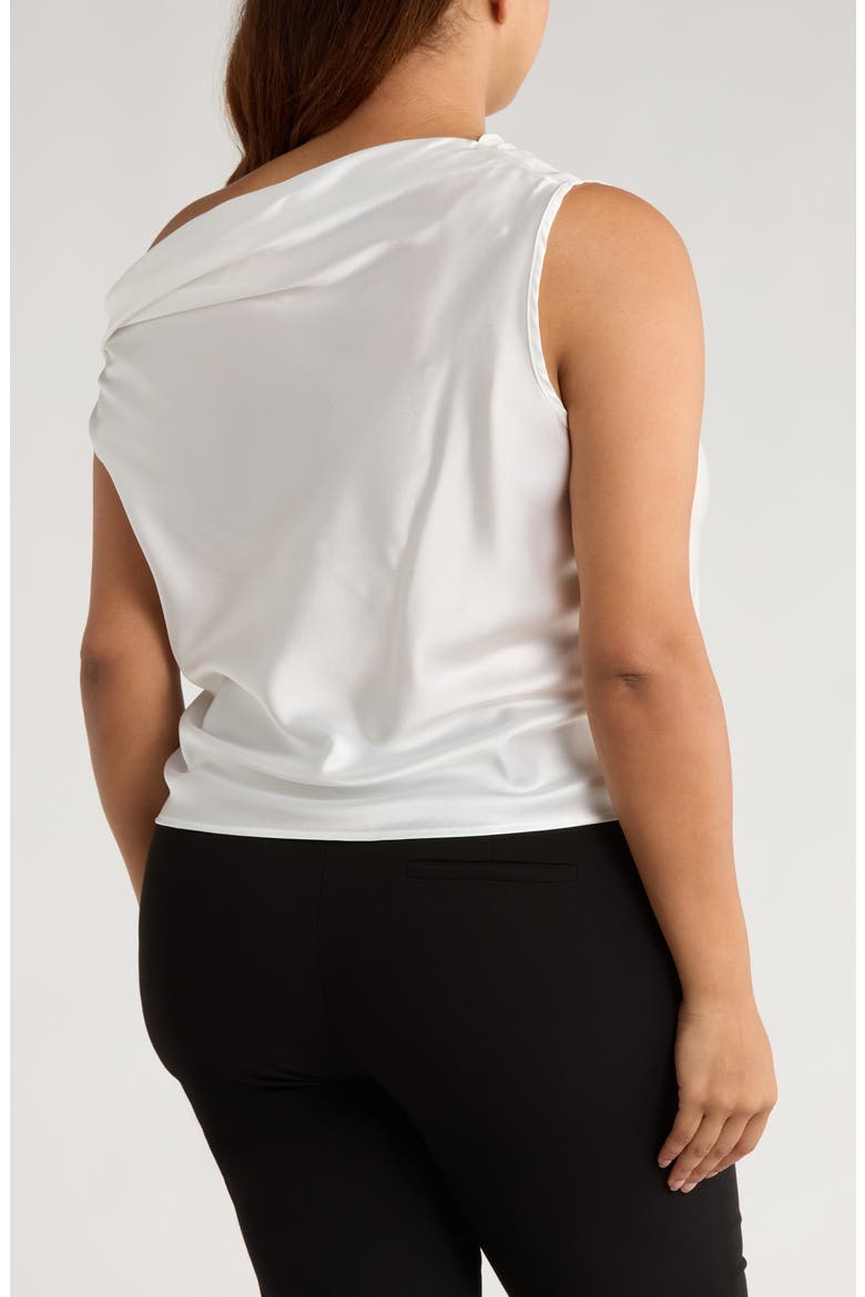 Cowl Off Shoulder Satin Top, Alternate, color, IVORY