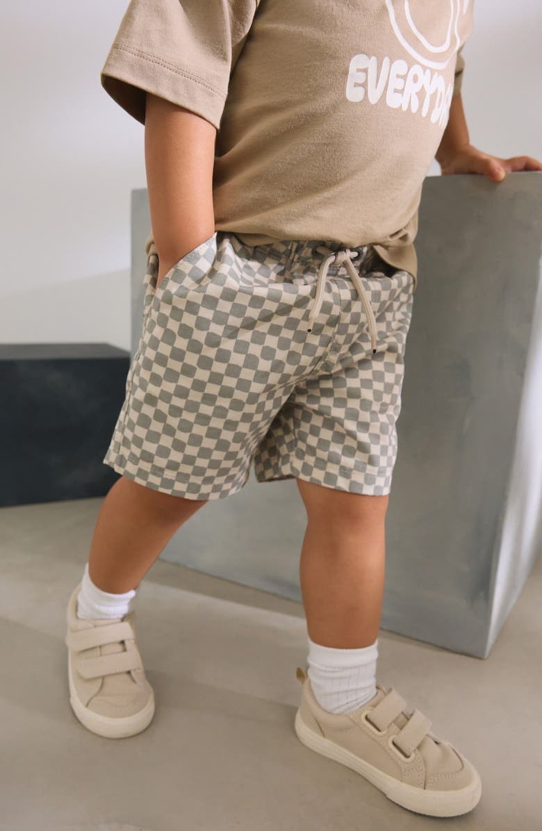 NEXT Kids' Checkerboard Print Cotton Drawstring Shorts, Alternate, color, 
