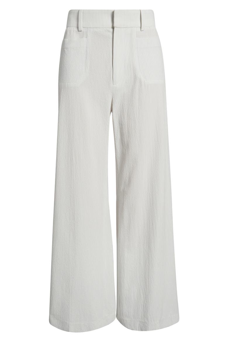 Le Slim Modernist High Waist Wide Leg Pants, Alternate, color, WHITE/ LIGHT CHAMBRAY