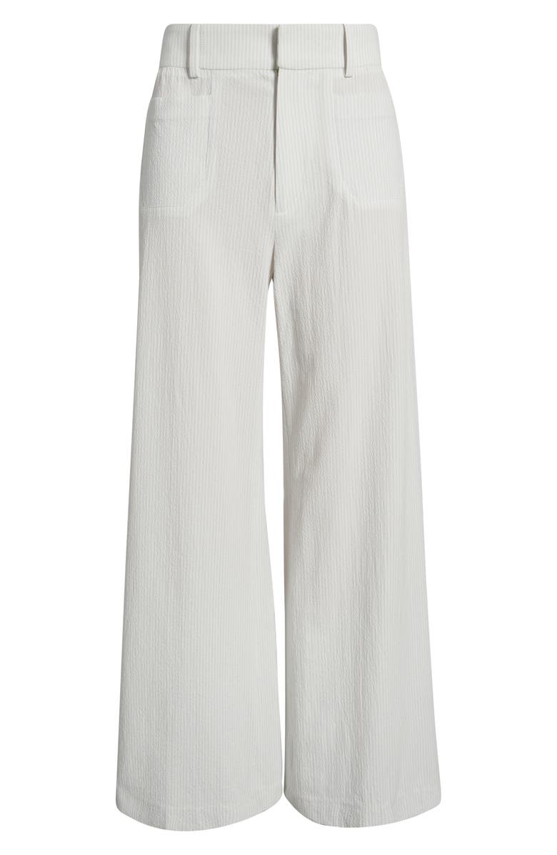 FRAME Le Slim Modernist High Waist Wide Leg Pants, Alternate, color, White/ Light Chambray