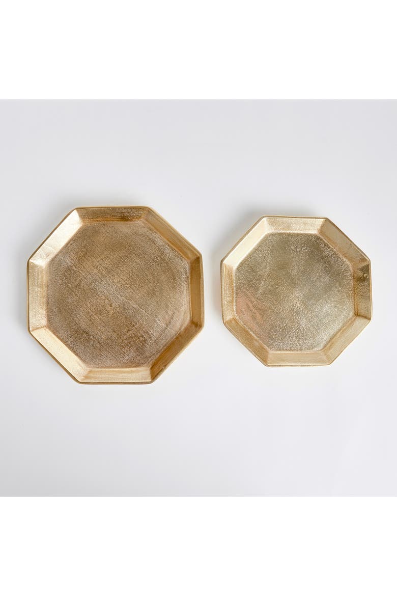 Dezi Octagonal Serving Trays St/2, Alternate, color, Gold