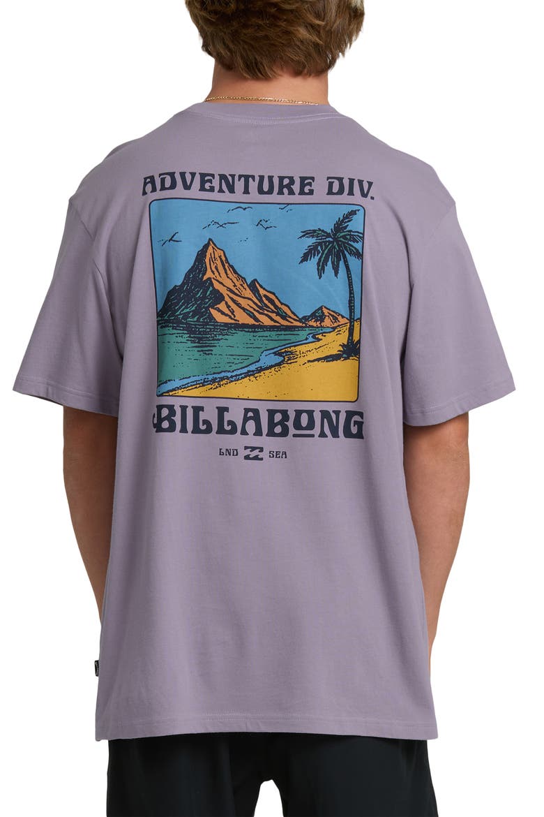Post Cards A/Div Graphic T-Shirt, Alternate, color, PURPLE ASH