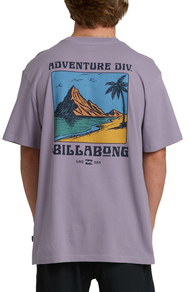 Billabong Post Cards A/Div Graphic T-Shirt, Alternate, color, Purple Ash
