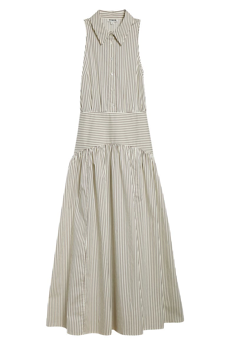 Romy Sleeveless Maxi Shirtdress, Alternate, color, IVORY/ DARK OAK MICRO STRIPE
