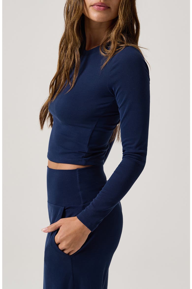 Ellison Cotton Long Sleeve Top, Alternate, color, INDIGO