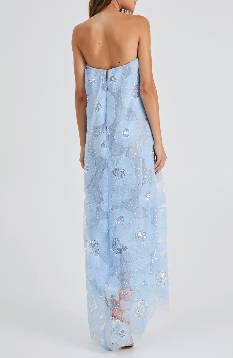 HELSI Margot Bead & Appliqué Strapless Mesh Gown, Alternate, color, 