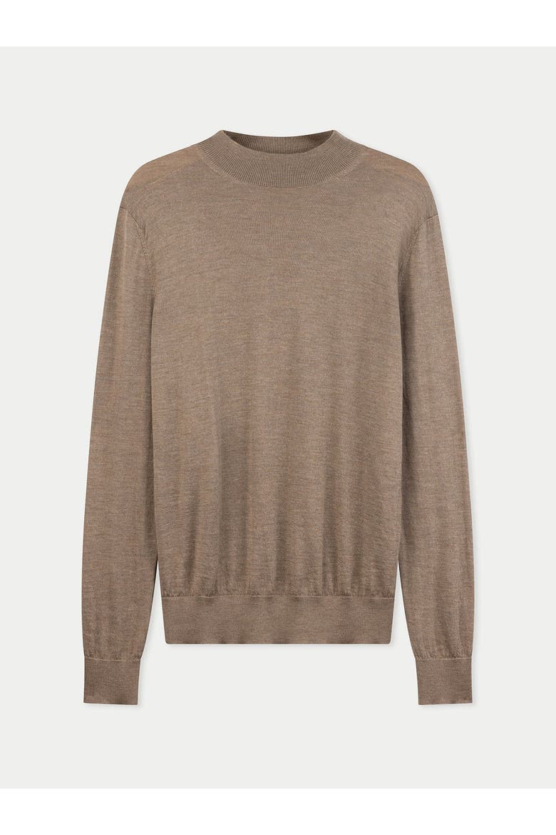 Men Cashmere Silk High Neck Sweater, Main, color, timber wolf