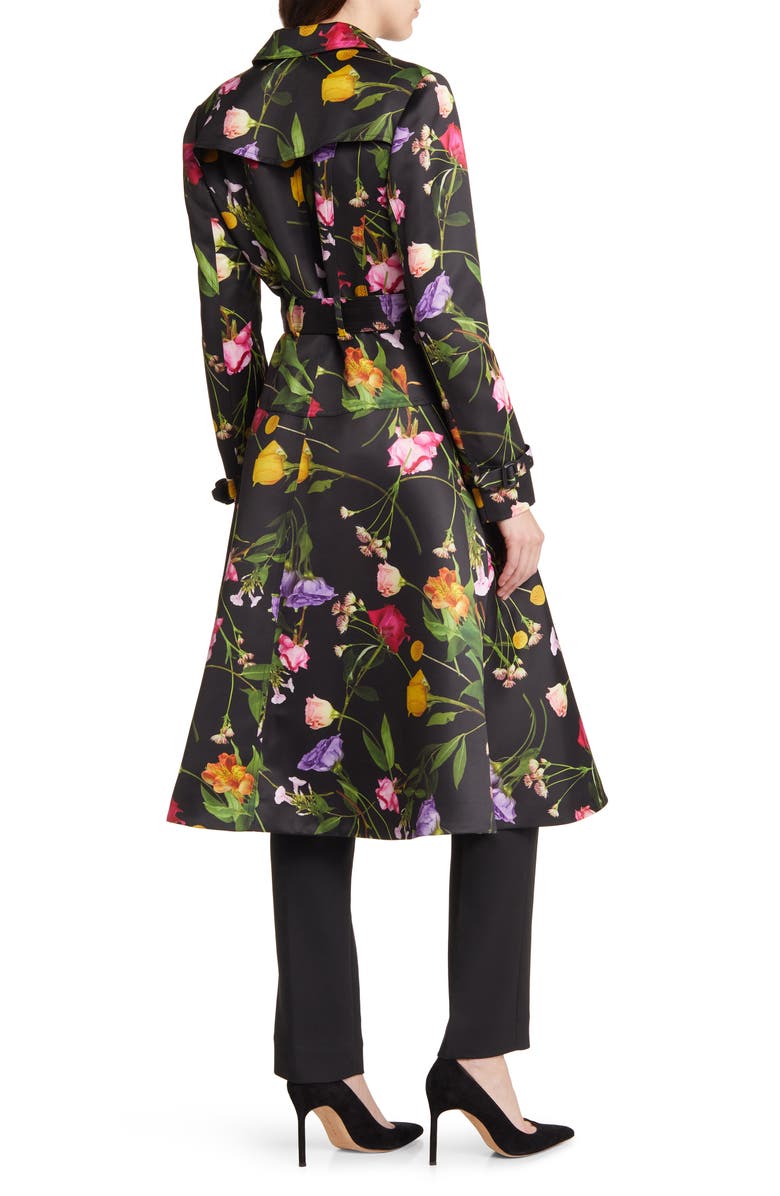 Ted Baker London Moiraa Floral Double Breasted Trench Coat, Alternate, color,