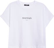 Balmain Logo Crop Graphic T-Shirt