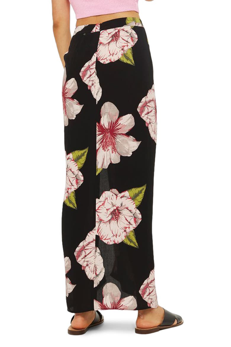 Bold Bloom Maxi Skirt, Main, color, BLACK MULTI