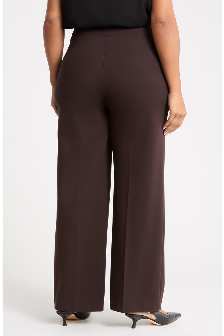 High Waist Wide Leg Pull-On Pants, Alternate, color, DEEP MAHOGANY