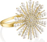 Mindi Mond Akoya Pearl & Diamond Spoke Bangle
