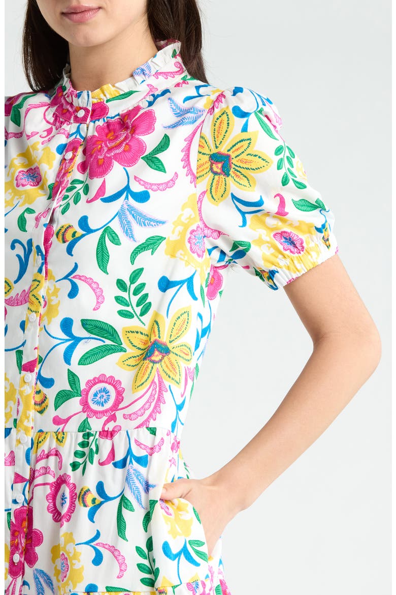 Kress Floral Domis Minidress, Alternate, color, WHITE-MULTI