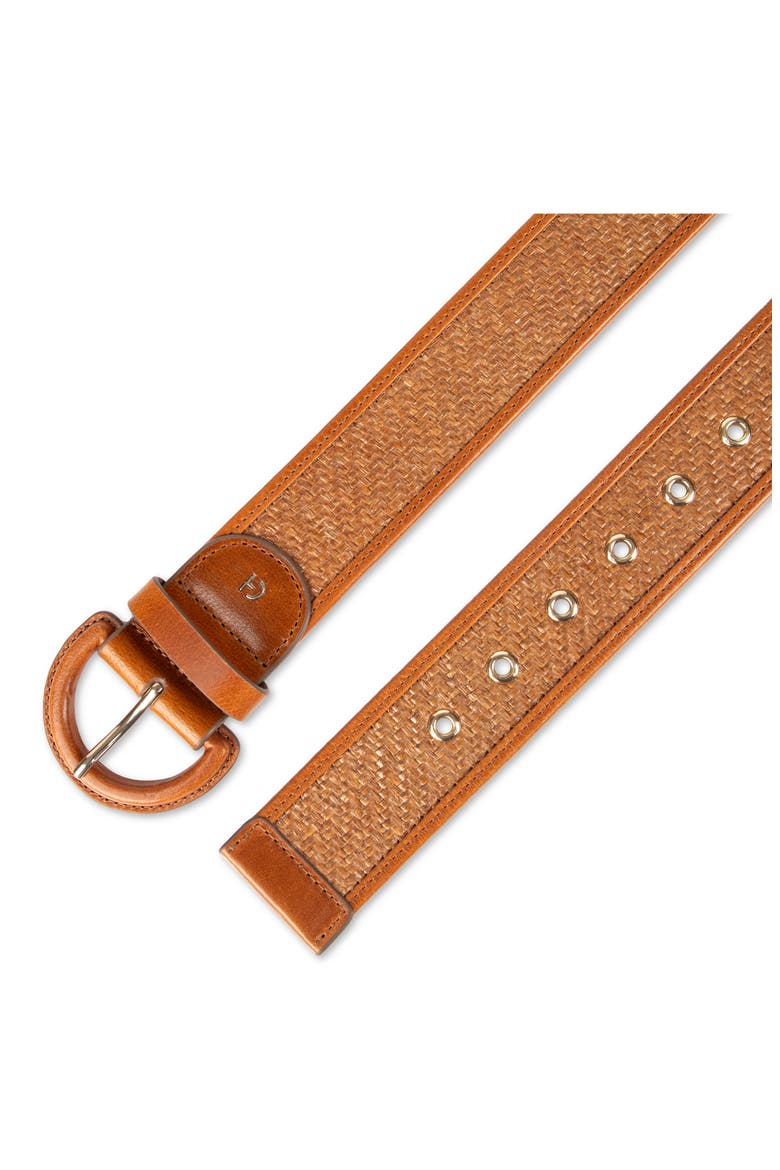 Leather Trim Raffia Belt, Alternate, color, TAN/ NATURAL