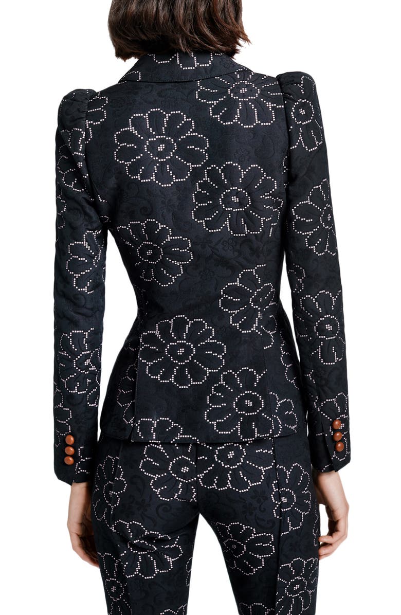 Smythe Floral Jacquard One Button Blazer, Alternate, color, 