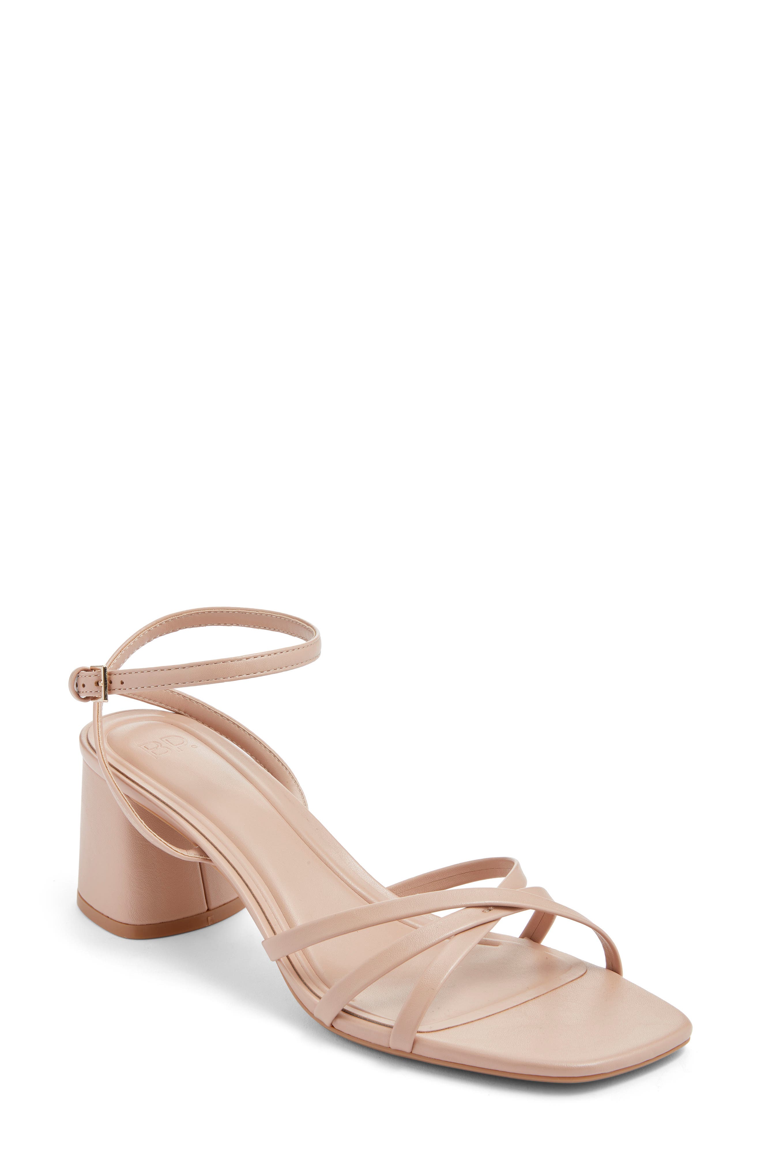 BP. Isabelle Heel Ankle Strap Sandal, Main, color, Tan Light