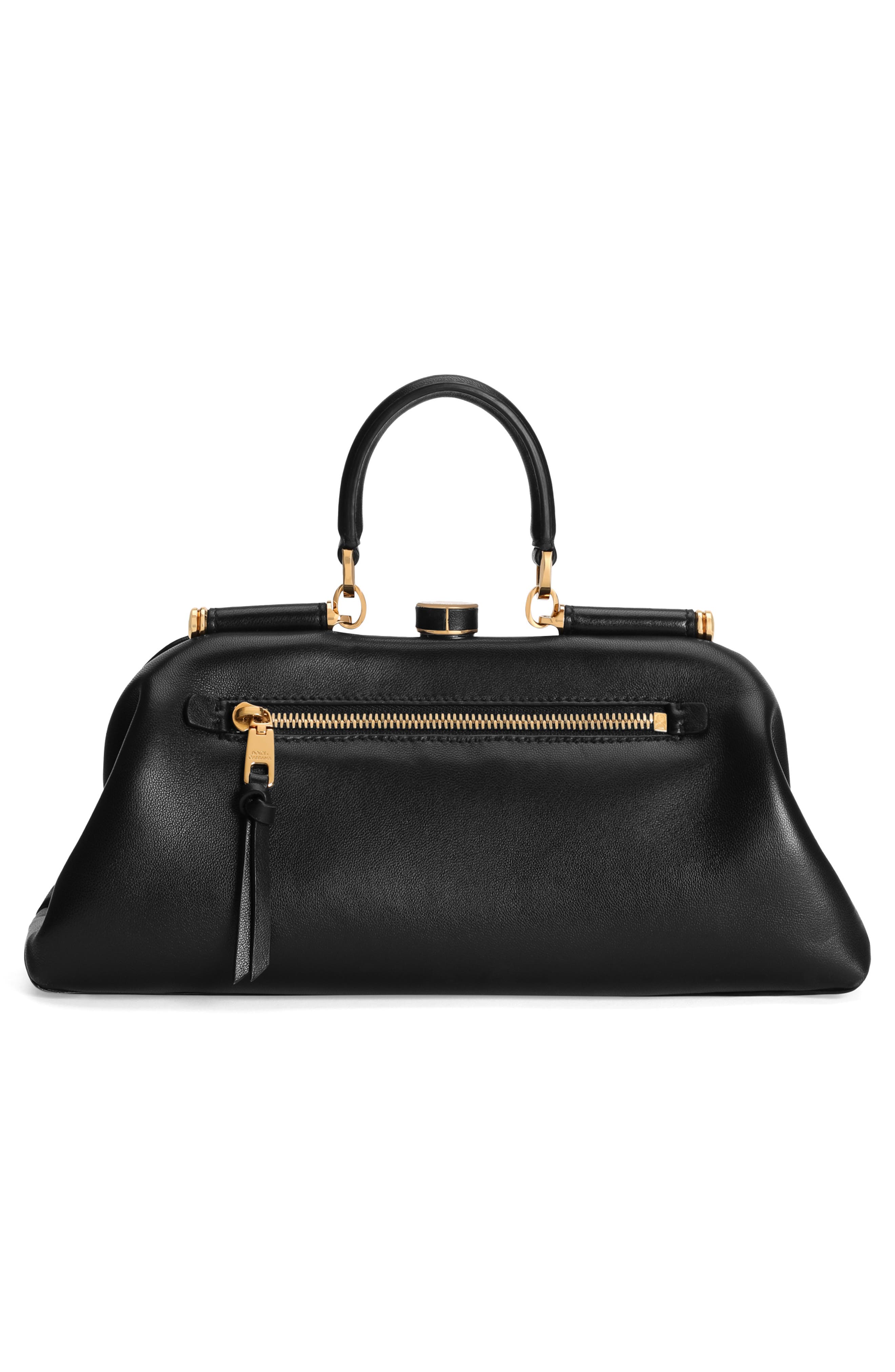 Nappa Leather Handbag, Alternate, color, NERO