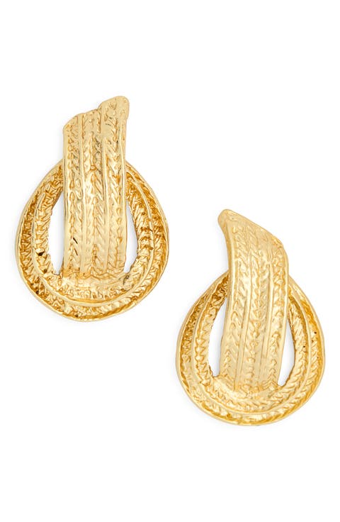 Etched Knot Stud Earrings