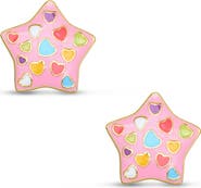 Lily Nily Kids' Puff Star Enamel Stud Earrings