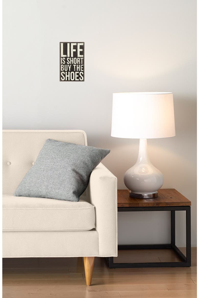 'Life Is Short: Buy the Shoes' Box Sign, Alternate, color, BLACK