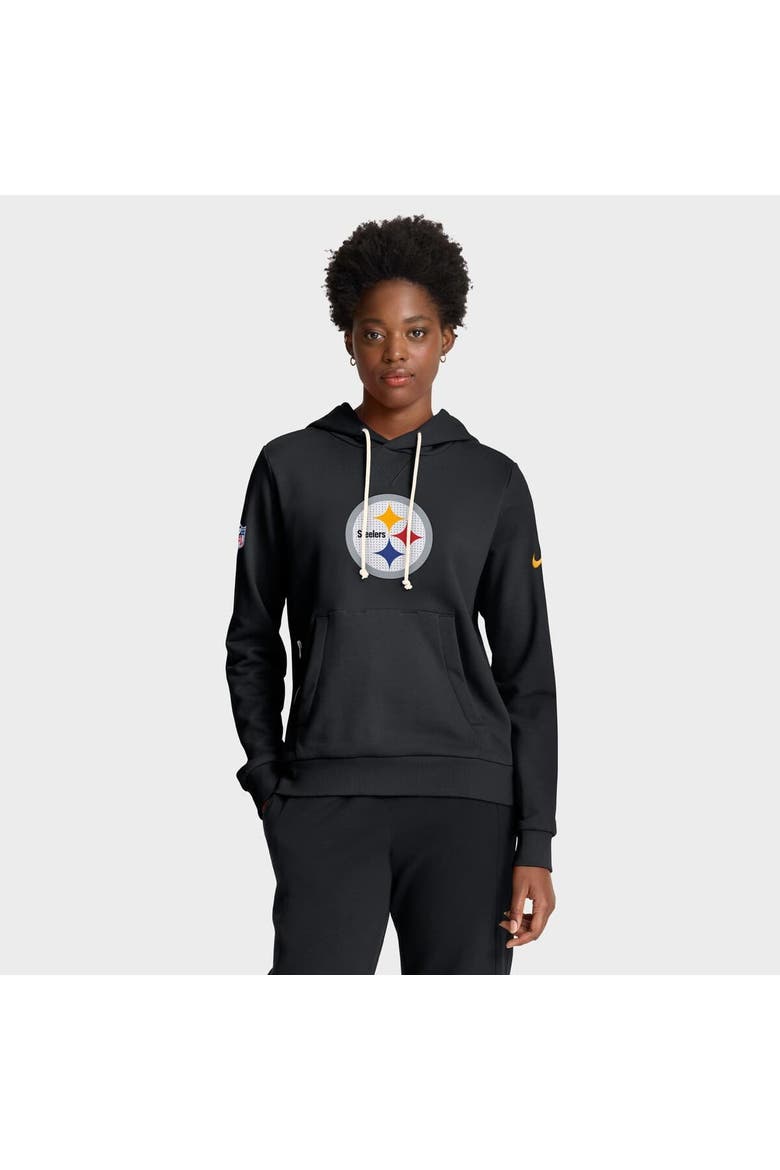 Women's Nike Black Pittsburgh Steelers Sideline Standard Issue Initial Home Dri-FIT Hoodie, Main, color, Black
