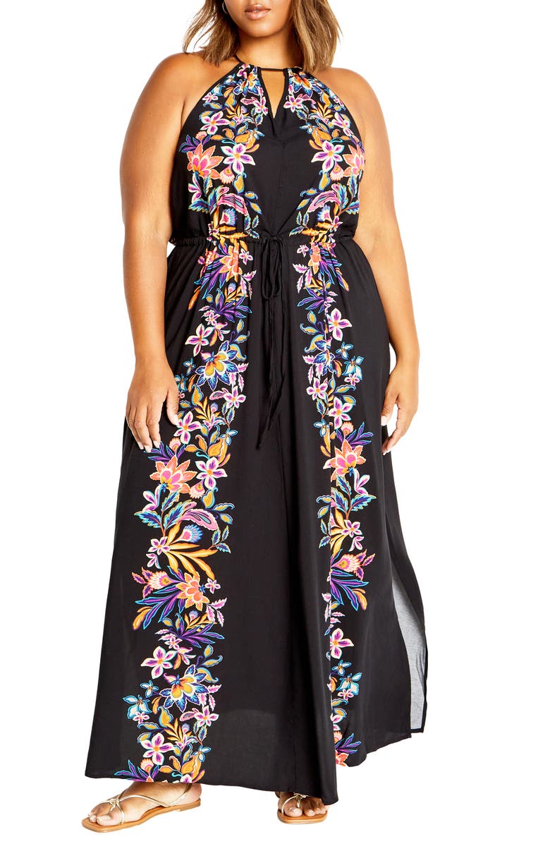 City Chic Island Floral Maxi Dress, Alternate, color, 